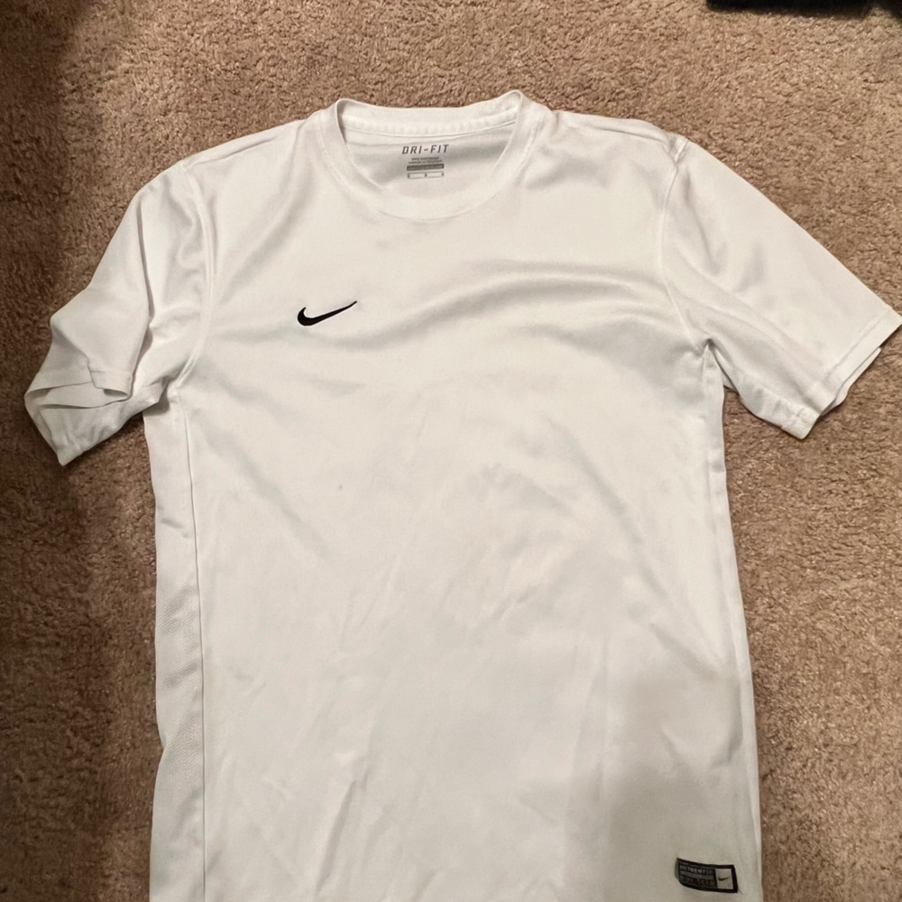 White Authentic Nike Team short sleeve dri fit
